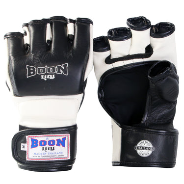 MMABK MMA Gloves Black and White - BOON Sport